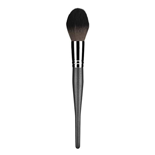 Luxspire Professional Highlighter Makeup Brush, Wooden Handle Premium Synthetic Kabuki Contouring Face Powder Brush Cosmetics Make Up Tool - Negro