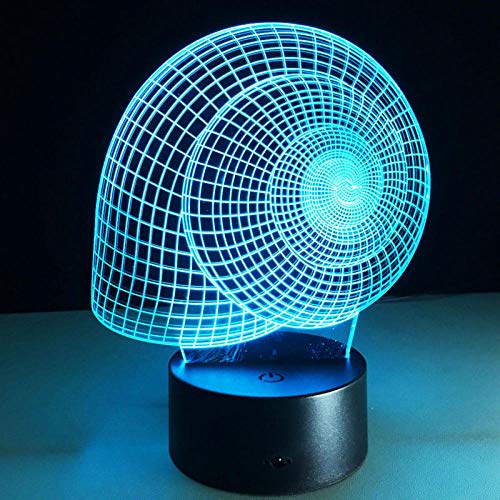 Luz De Ilusión 3D Luz De Noche Led Caparazón De Caracol Lámpara De Mesa Interruptor Táctil De 7 Colores Luz De Humor Decoración Hogareña Regalos De Cumpleaños Para Niños R-154