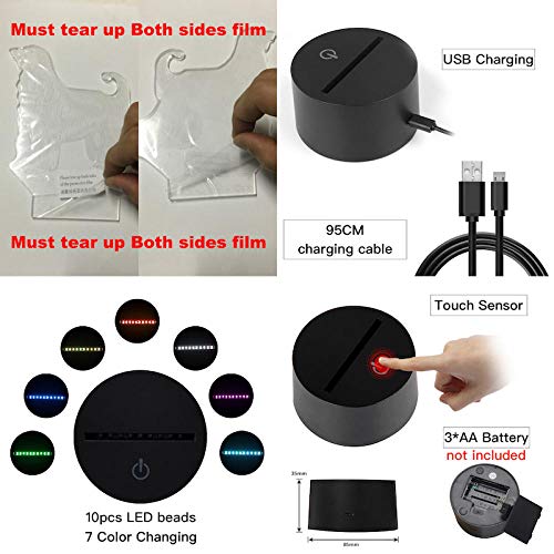 Luz De Ilusión 3D Luz De Noche Led Caparazón De Caracol Lámpara De Mesa Interruptor Táctil De 7 Colores Luz De Humor Decoración Hogareña Regalos De Cumpleaños Para Niños R-154