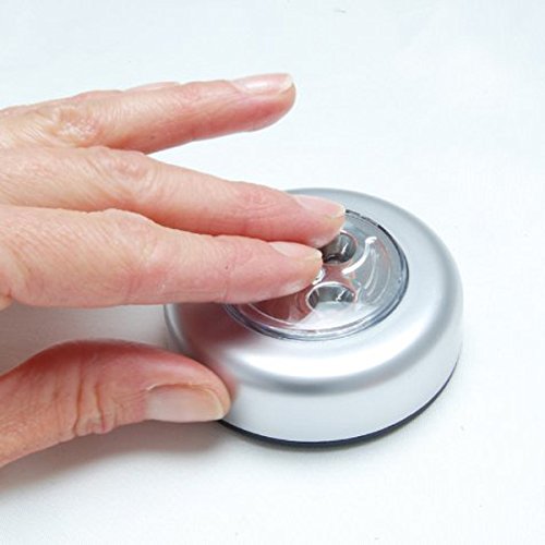 Luz LED redonda, con 3 LED, para pegar en superficies, 6 unidades, luz blanca, de la marca Pixnor