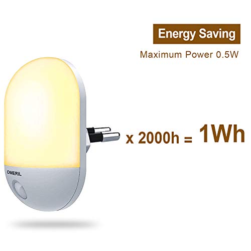 Luz Nocturna Infantil OMERIL Luz Quitamiedos con Control Remoto, Función de Temporización y 3 Brillo Ajustable, Luz Noche Enchufe para Habitación Bebé, Dormitorio, Sala, Garaje, Baño, Pasillos