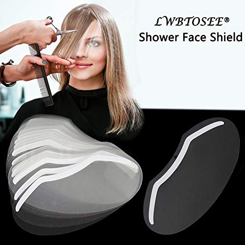 LWBTOSEE Transparente Hairspray Face Shield Plástico para suministros de peluquería y extensiones de pestañas párpado de ojos (50pcs)