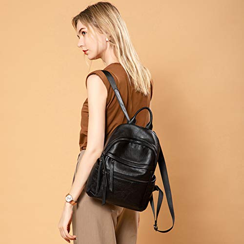 LWLW Mochila De Cuero para Mujer,Bolso De Ocio De Gran Capacidad,Bolso De Viaje,Bolso De Moda De Cuero Suave,Mochila De Piel De Vaca
