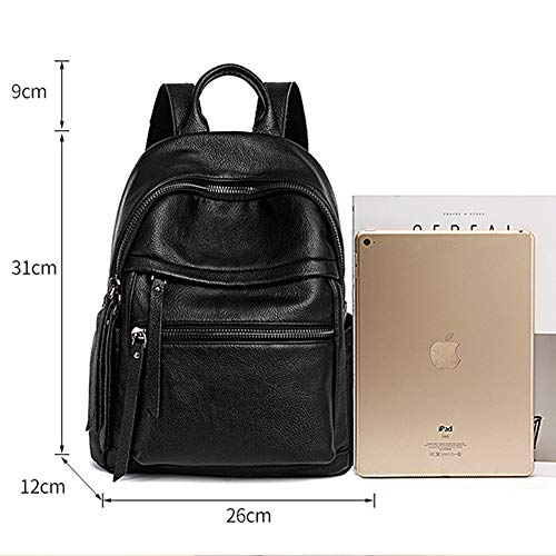 LWLW Mochila De Cuero para Mujer,Bolso De Ocio De Gran Capacidad,Bolso De Viaje,Bolso De Moda De Cuero Suave,Mochila De Piel De Vaca