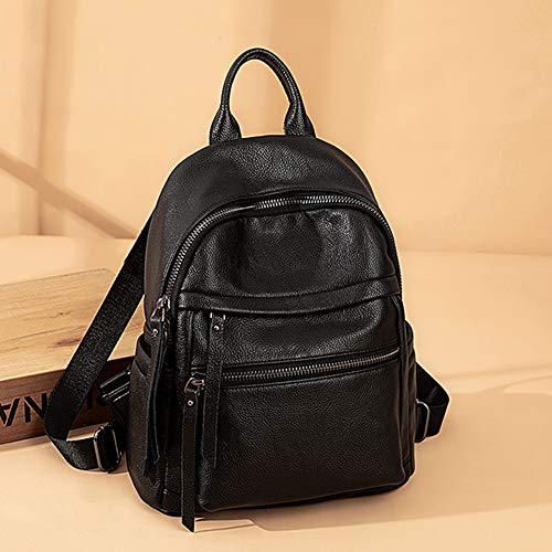LWLW Mochila De Cuero para Mujer,Bolso De Ocio De Gran Capacidad,Bolso De Viaje,Bolso De Moda De Cuero Suave,Mochila De Piel De Vaca