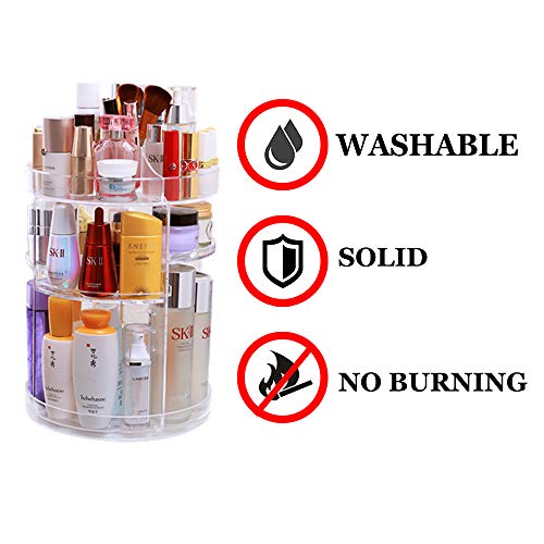 Lx-Top 360 Grados Giratorio Organizador de Maquillaje Más Grueso Almacenamiento de cosméticos Mejorado Y Novela Diseño Gran Capacidad con 6 Capas Ajustables Regalo de Bricolaje