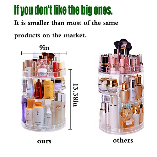 Lx-Top 360 Grados Giratorio Organizador de Maquillaje Más Grueso Almacenamiento de cosméticos Mejorado Y Novela Diseño Gran Capacidad con 6 Capas Ajustables Regalo de Bricolaje
