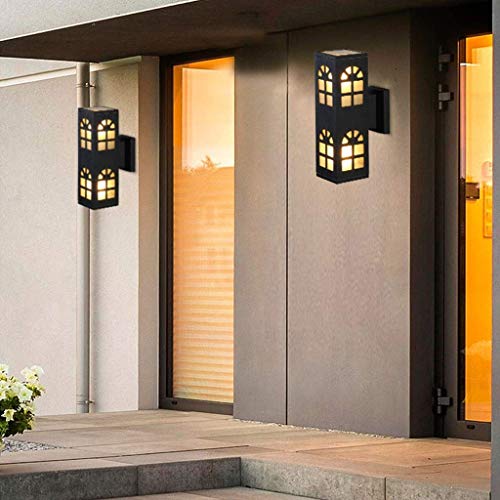 Lxyfc Impermeable lámpara de Uso doméstico al Aire Libre escaleras al Aire Libre Modern lámparas LED Sencillo Tubo de Aluminio Hueco Pared Pared Pared (Color: Negro) TB (Color : Black)
