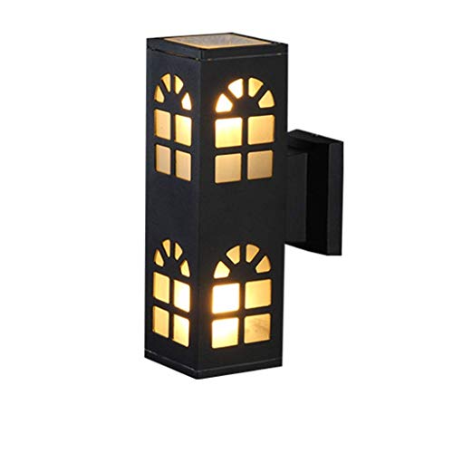 Lxyfc Impermeable lámpara de Uso doméstico al Aire Libre escaleras al Aire Libre Modern lámparas LED Sencillo Tubo de Aluminio Hueco Pared Pared Pared (Color: Negro) TB (Color : Black)