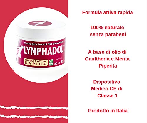 Lynphadol - remedio 100% natural para el dolor de espalda, dolor en las articulaciones, inflamación - 50 ml - Aceite esencial de menta, gaultheria, eucalipto