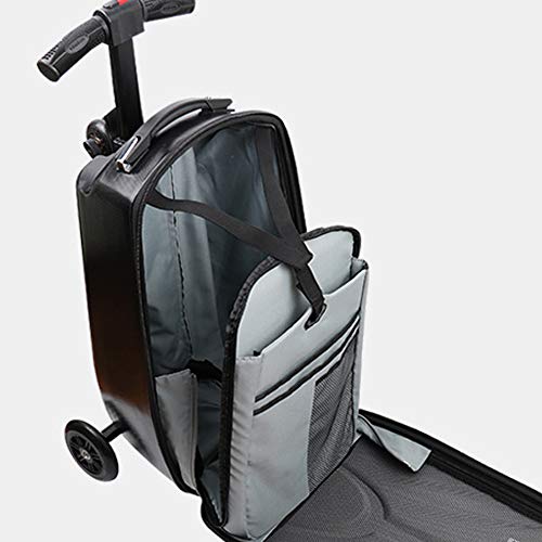 LYY La Maleta de la Vespa de 20 Pulgadas, Caja de embarque portátil con Varilla de tracción con Sistema de Frenos, Plegado rápido + Cuerpo de la Caja Puede ser reemplazada,Black