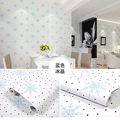 LZYMLG Papel Pintado Autoadhesivo de PVC, Dormitorio, Sala de Estar, habitación de los niños, gabinete, decoración, Pegatina, Impermeable, Dormitorio, Fondo, Adhesivo Blue Ice Crystal 60CMX5M