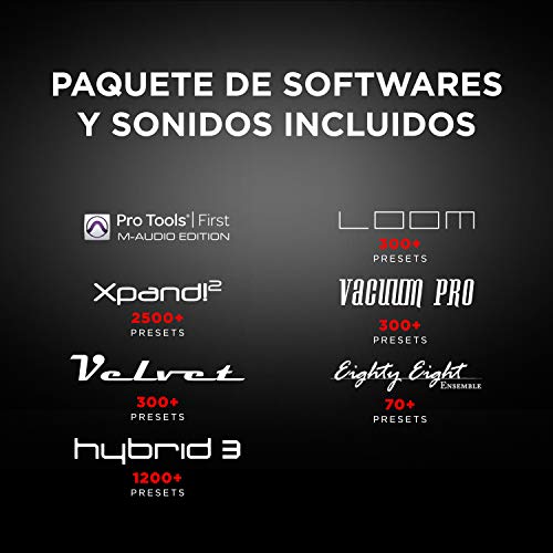 M-Audio Keystation 61MK3 - Teclado Controlador MIDI Compacto de 61 teclas con controles asignables, ruedas de cambio de tono / modulación, conectividad Plug-and-Play (Mac/PC) y software incluida