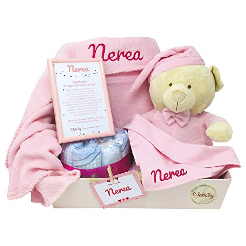 MabyBox Ternura | Canastilla Bebé Regalo | Regalo bebé | Cesta de Recién nacido Personalizada (Rosa)