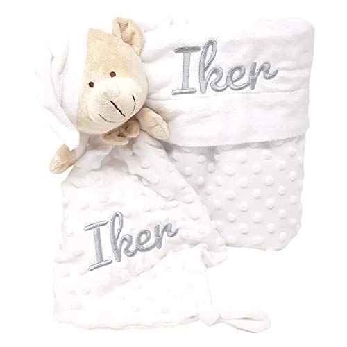 MabyBox Velvet DouDou | Canastilla Bebé Personalizada | Cesta Regalo Recién Nacido | Set Bebe Recién Nacido Personalizado (Blanco)