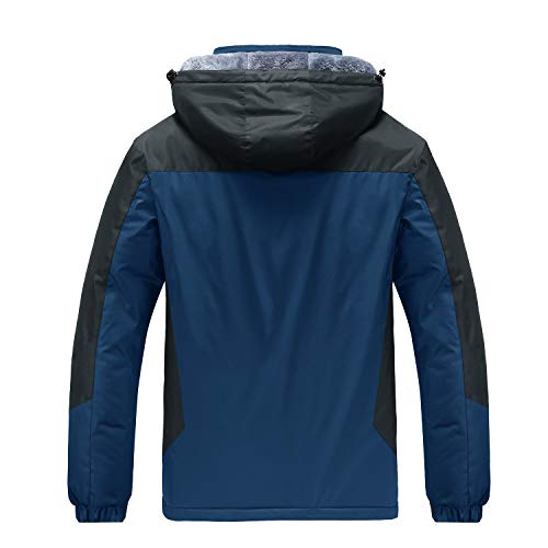 MAGCOMSEN Chaqueta de invierno para hombre de montaña caminando senderismo chaquetas de forro polar polar polar para hombre parka para esquí nieve patinaje azul