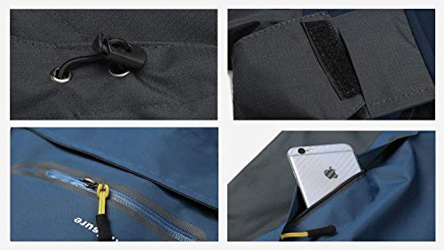 MAGCOMSEN Chaqueta de invierno para hombre de montaña caminando senderismo chaquetas de forro polar polar polar para hombre parka para esquí nieve patinaje azul