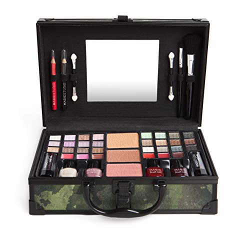 Magic Studio Camouflage Perfect Traveler Makeup Case With Eyeshadow, Powder And Blush, Lipstick, Nail Polish, Eyeliner And Lipstick
