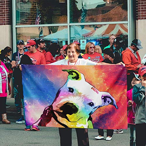 maichengxuan 3x5 Foot Rainbow Pitbull Printed Polyester Bandera, Designs Outdoor Bandera Home Bandera de Jardín Banner Breeze Bandera for Decorate Garden Courtyard