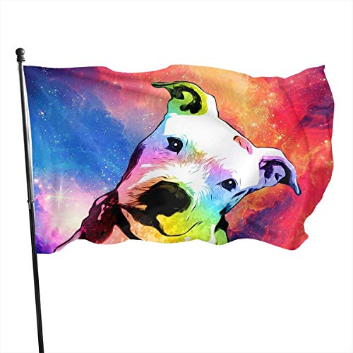 maichengxuan 3x5 Foot Rainbow Pitbull Printed Polyester Bandera, Designs Outdoor Bandera Home Bandera de Jardín Banner Breeze Bandera for Decorate Garden Courtyard