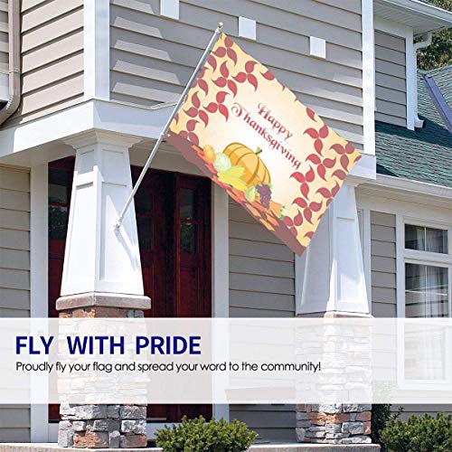 maichengxuan 3x5 FT Happy Thanksgiving Days Banner, Outdoor Bandera Home Bandera de Jardín Banner Breeze Bandera for Decorate Garden Courtyard Living Room