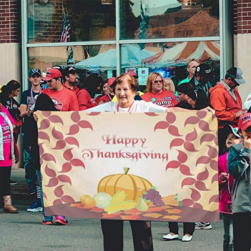 maichengxuan 3x5 FT Happy Thanksgiving Days Banner, Outdoor Bandera Home Bandera de Jardín Banner Breeze Bandera for Decorate Garden Courtyard Living Room