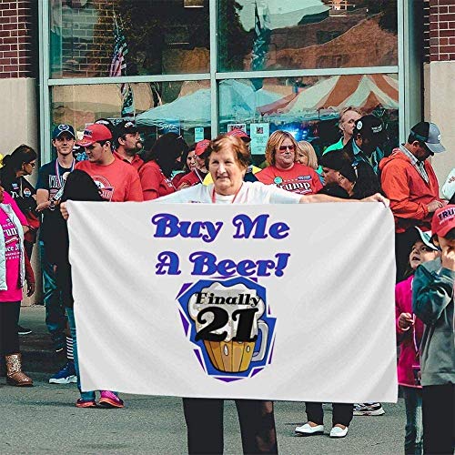 maichengxuan Bandera de Jardín Sign Outdoor Party Indoor Banner 3x5 FT 21 Buy Me A Beer Birthday S and Gifts Bandera Banner Banderas