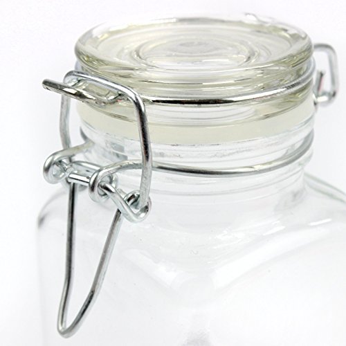 Maison & White Frascos de vidrio con tapa de clip | 12 Contenedores decorativos | Con etiquetas negras gratis y pluma de tiza blanca
