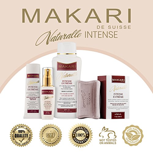 Makari Naturalle 842355 - Crema Aclaradora Facial Humectante y Tonificante con Manteca de Karité y FPS 15, Tratamiento Blanqueador y Anti-edad para Manchas Oscuras, 1.7oz