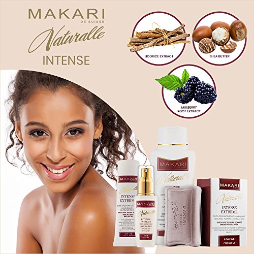 Makari Naturalle 842355 - Crema Aclaradora Facial Humectante y Tonificante con Manteca de Karité y FPS 15, Tratamiento Blanqueador y Anti-edad para Manchas Oscuras, 1.7oz