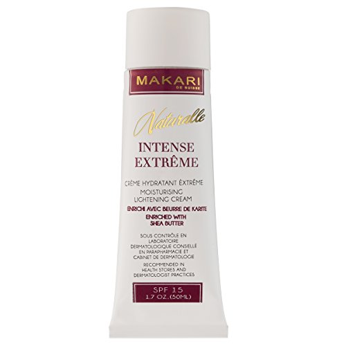 Makari Naturalle 842355 - Crema Aclaradora Facial Humectante y Tonificante con Manteca de Karité y FPS 15, Tratamiento Blanqueador y Anti-edad para Manchas Oscuras, 1.7oz