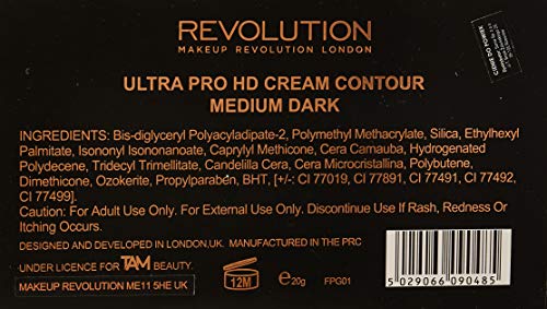 Makeup Revolution - Paleta Contorno en Crema Ultra Pro HD - Medium Dark