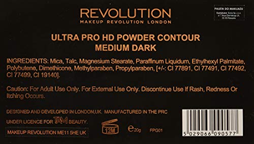 Makeup Revolution - Paleta Contorno en Polvo Ultra Pro HD - Medium Dark