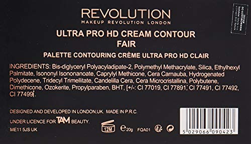 MAKEUP REVOLUTION Ultra Pro HD Cream Contour Paleta, 20 g