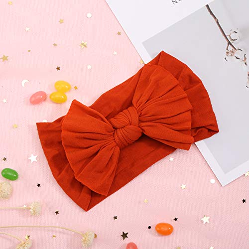 Makone Neonata Elastica Fascia，8 Pezzi Fascia Per Capelli en Nylon con Fiocchi Pom Bun 5,5 Pollici Fascia Elastica Per Capelli Elasticizzata Fatta a Mano Per Neonate Di