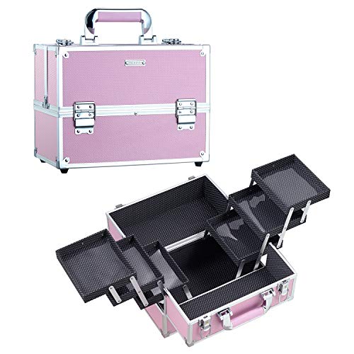 Neceser de viaje grande para mujer, organizador de viaje para artículos de  tocador de tamaño completo, brochas de maquillaje, negro, talla única