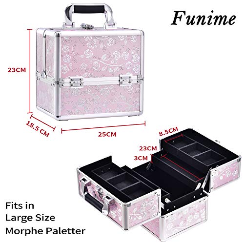 Maletín Maquillaje Profesional Estuche de Maquillaje Estuche de Cosmético Neceser Maquillaje Caja Maquillaje de Viaje Joyero Manicura Regalos para Mujer, Rosa