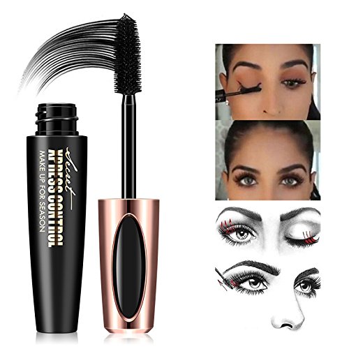 Mallalah 4D Fibra de Seda Pestañas Negro Impermeable Máscara Extensión Maquillaje Pestañas Pestañas de larga duración