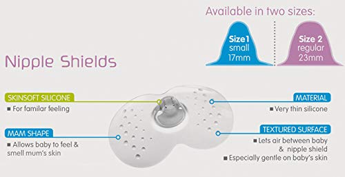 MAM - Protectores de Pecho para Lactancia, Pezoneras Tamaño 2
