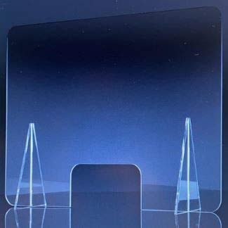 Mampara de metacrilato mostrador 4mm proteccion para oficinas mostradores manicura sobremesa material transparente 4mm 70x60