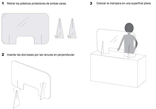 MAMPARA DE PROTECCIÓN METACRILATO TRANSPARENTE 90x60 HORIZONTAL