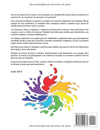 Mandalas Para Colorear Adultos: 111 Magníficos Mandalas De Color Para Calmar El Alma Y Aliviar El Estrés; Mandalas Complejos - Mandalas Para Meditar; Colorear Mandalas (Libro De Colorear Adultos)