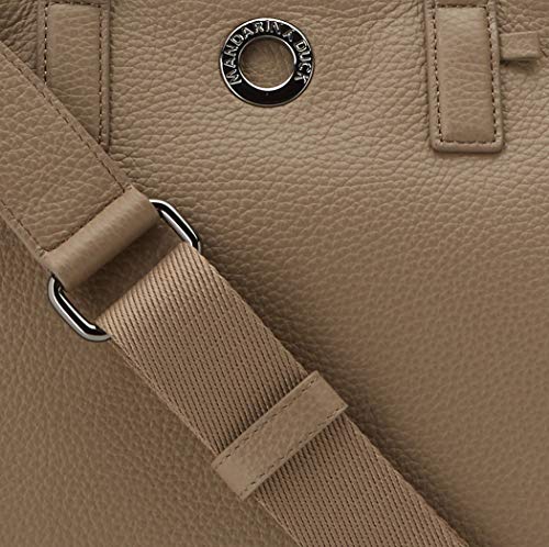 Mandarina Duck Mellow Leather, Bolsa de mensajero para Mujer, Gris (Amphora), 12x19x28 Centimeters (W x H x L)