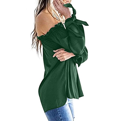 Manga del murc Mujer, Covermason Las Mujeres Batwing Manga Estrellas impresión Baggy Tops Blusa(L,Verde)