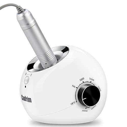 Manicura Eléctrica, Cadrim Máquina de Manicura de 30000RPM Máquina de Manicura de Uñas Lijadora Eléctrica Máquina de Lijado de Pedicura con 6 Puntas de Lijado Recargables para Salón, Festival,Regalos