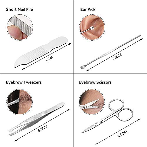 Manicura Pedicura Set,Miriqi 16 PCS Set de Manicura,Set Cortaúñas Conjunto Kit de Pedicura,Tijeras de uñas Profesionales Manicura Kit Incluye Herramientas Remover Cutícula