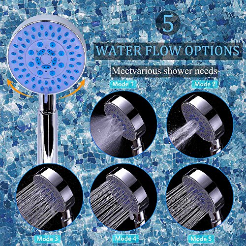 Mano la Cabeza,Ducha de Mano Universal Ahorro de Agua con Manguera de Ducha y Base para Casa Hotel