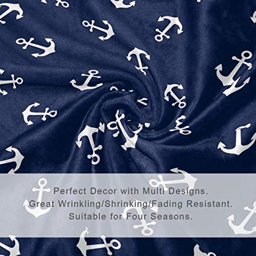 Manta de ancla blanca náutica SENNSEE para sofá, cama, sala de estar, silla, para adultos, niños, mujeres, suave, cálida, de terciopelo, 50 x 60 pulgadas