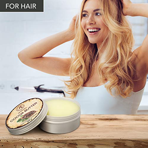 Manteca de Cacao 200g - Burkina Faso - 100% Puro & Natural - Manteca de Semilla de Theobroma Cacao - Grandes Beneficios para la Piel - Cabello - Rostro - Cuerpo - Cuidado de los Labios - Cocoa Butter
