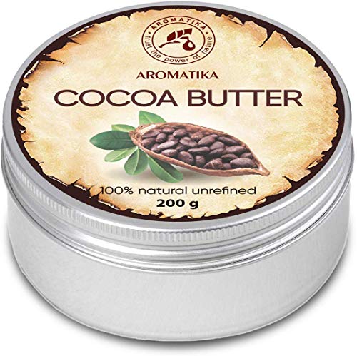 Manteca de Cacao 200g - Burkina Faso - 100% Puro & Natural - Manteca de Semilla de Theobroma Cacao - Grandes Beneficios para la Piel - Cabello - Rostro - Cuerpo - Cuidado de los Labios - Cocoa Butter